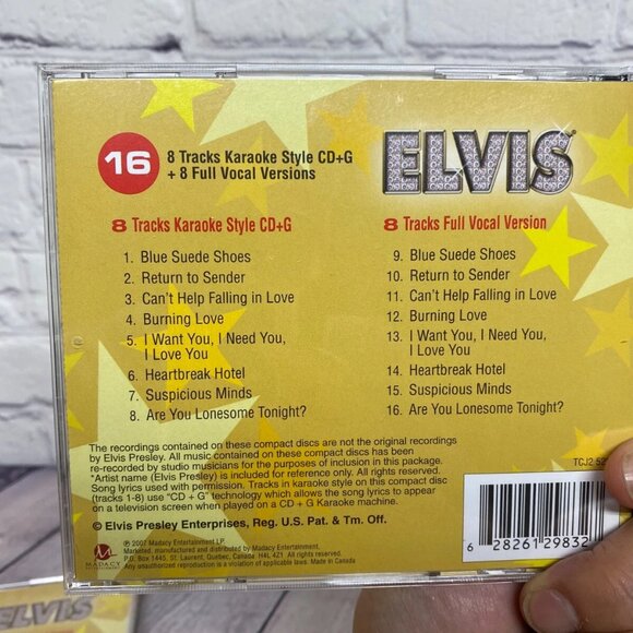 Elvis Presley CD Karaoke Set of 3 Tin Case Lyric Book and Door Hanger - Picture 7 of 10